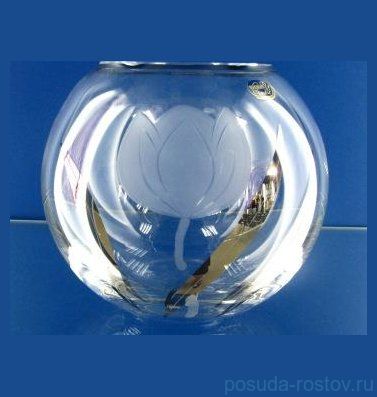 Ваза для цветов 17,5 см &quot;Матовый тюльпан /с платиной&quot; / 004689