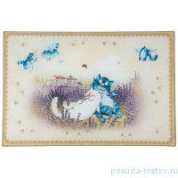 Доска разделочная 20 х 30 х 0,4 см &quot;Синие коты&quot; / 224885