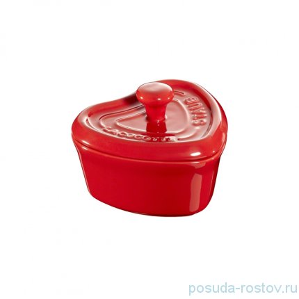 Кокот 10 см с крышкой вишневый Сердце &quot;STAUB&quot; / 218318