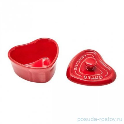 Кокот 10 см с крышкой вишневый Сердце &quot;STAUB&quot; / 218318
