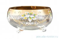 Конфетница 20 см на 3-х ножках золото &quot;Лепка прозрачная&quot; SC / 099576
