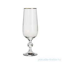 Бокалы для шампанского 180 мл 6 шт &quot;Клаудия /Отводка золото&quot; / 152408