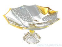 Ваза для фруктов 33,5 см н/н &quot;Calypso /С золотом&quot; хрусталь Йиглава / 030078