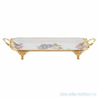 Поднос 24,5 х 17,5 см прямоугольный н/н с ручками &quot;Фрукты&quot; / 272461