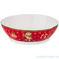 Розетка 12,5 х 3,5 см красная &quot;новогодняя сказка /совы&quot; / 225172