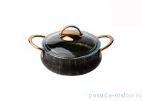 Кастрюля 20 см с крышкой чёрная &quot;Пачи /Марбл Голд&quot; / 229997