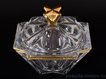 Конфетница 22 см с крышкой &quot;Метрополитэн /С золотом&quot; R-G / 122394