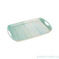 Поднос 44 х 30 см прямоугольный с ручками бирюзовый &quot;FANCY HOME /Emotion&quot; / 168065