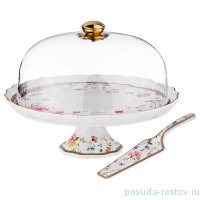 Тортница 30 см н/н с лопаткой &quot;Луговые цветы&quot; / 189514