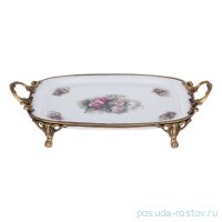 Блюдо 38,5 х 21 х 7 см прямоугольное н/н с ручками &quot;Миниатюра&quot; / 290494