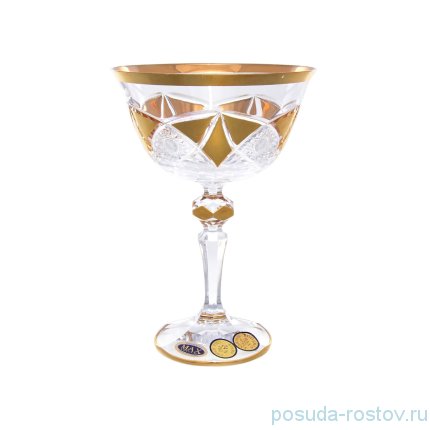 Бокалы для шампанского 180 мл 6 шт &quot;Лаура /Max Crystal /Золотые треугольники&quot;  / 159269