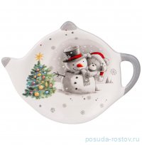 Подставка под чайные пакетики 12 х 8,5 х 1,5 см &quot;С новым годом! /Снеговик с мишкой&quot; / 330952