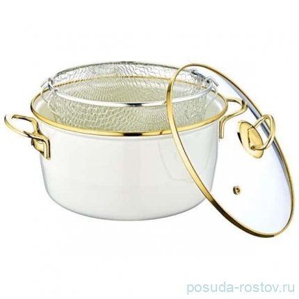 Кастрюля 22 см эмалированная 3 л кремовая &quot;ENAMEL COOKWARES&quot; / 295936