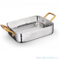 Сковородка для подачи 14 x 10 x 3.5 см прямоугольная мини с 2-мя ручками &quot;Hammered&quot; / 370353