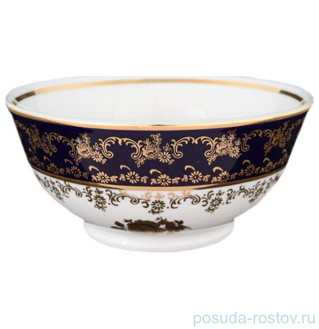 Пиала 10,5 см н/н "Офелия /Золотые розы /Кобальт" / 027492