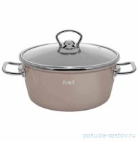 Кастрюля 5,2 л со стеклянной крышкой кремово-розовая Rashel / 334795