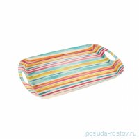 Поднос 44 х 30 см прямоугольный с ручками &quot;FANCY HOME /Полосы&quot;  / 157161