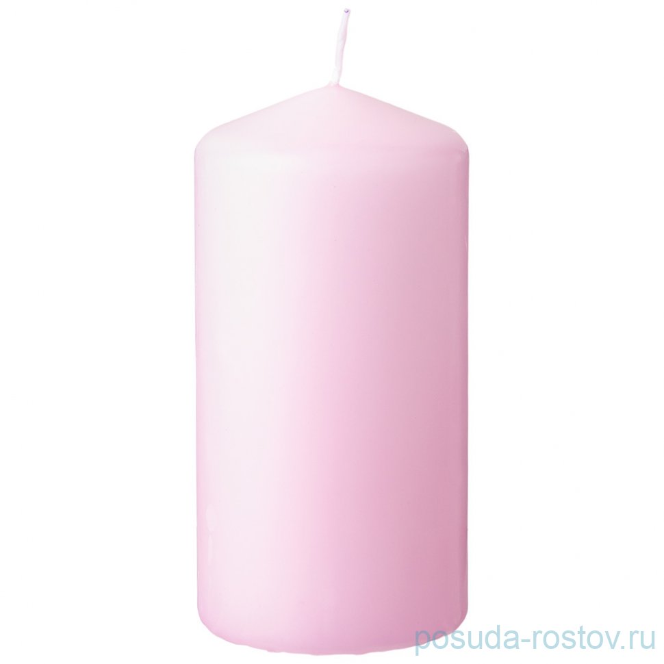 Свеча столбик 6 х 12 см /розовая / 283022