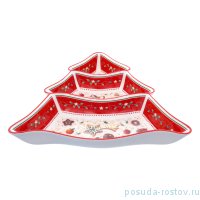 Менажница 24 х 24 см 3-х секционная Ёлка &quot;Christmas world /Multi&quot; / 230094