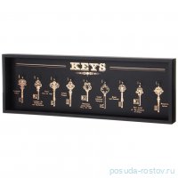 Ключница 49 х 17 х 3,5 см чёрная &quot;Keys&quot; / 353503