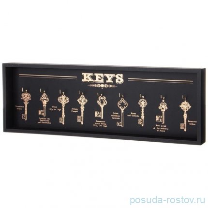 Ключница 49 х 17 х 3,5 см чёрная &quot;Keys&quot; / 353503