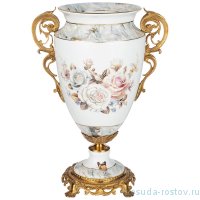 Ваза для цветов 30 х 20 х 49 см н/н с ручками белая / 273797
