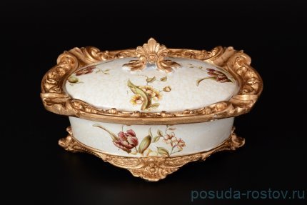 Шкатулка 20 х 7 см с крышкой &quot;Цветы&quot; / 119255