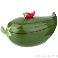 Блюдо 23 х 10,5 х 12 см с крышкой зелёное &quot;PEPE DEL CILE&quot; / 220775