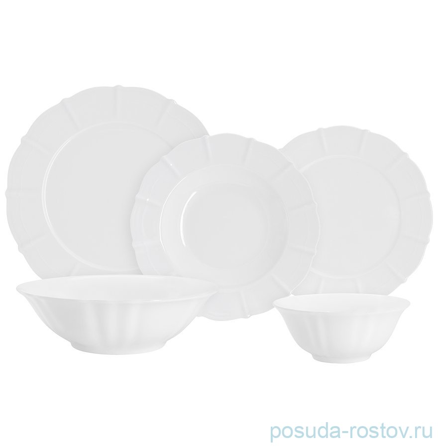 Столовый сервиз на 6 персон 21 предмет "Lotus white" / 369125