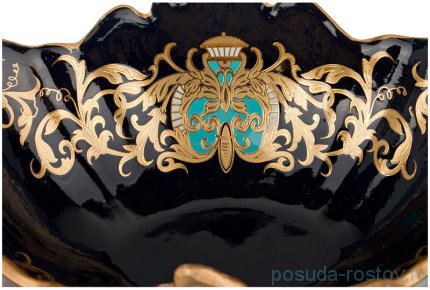 Фруктовница 42 х 19 х 29 см с ручками н/н чёрная / 252350