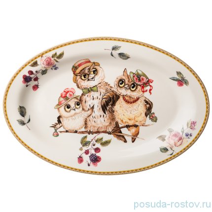 Блюдо 26,5 х 18 см овальное &quot;Owls party&quot; / 252053