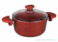 Кастрюля 26 х 12,5 см антипригарное покрытие 5,5 л красная &quot;GRANITE SINGLES&quot; / 295717