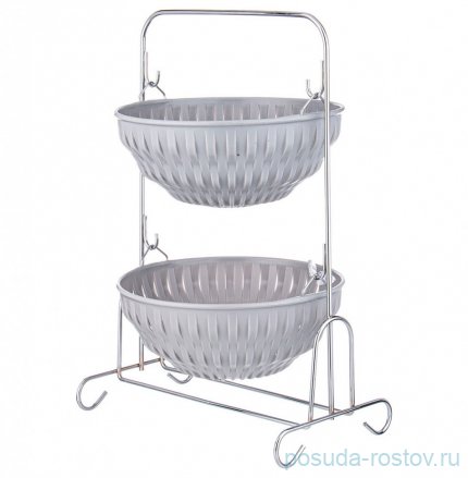 Корзина для овощей 2-х ярусная серая &quot;Limon&quot; / 329977