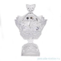 Ваза для конфет 16 х 16 х 28,6 см н/н с крышкой &quot;Pyramid /Без декора&quot; хрусталь Йиглава / 141000