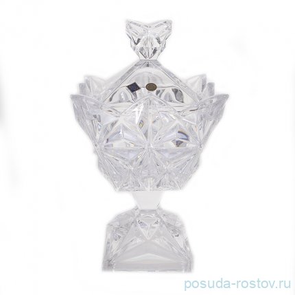 Ваза для конфет 16 х 16 х 28,6 см н/н с крышкой &quot;Pyramid /Без декора&quot; хрусталь Йиглава / 141000