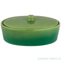Блюдо для запекания 20 х 14,5 х 8 см с крышкой 800 мл зелёное / 262060