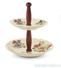 Этажерка 2-х ярусная h-32 см &quot;Artigianato ceramico /Весенние лепестки&quot; (22, 29 см) / 226681