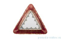 Салатник 16 см треугольный &quot;Хаппа /Красная /Золотые листики&quot; / 203397