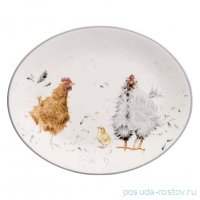 Блюдо 31,5 х 25,5 х 3 см овальное &quot;Funny hens&quot; / 368023