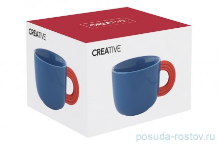 Кружка 400 мл синяя &quot;Creative&quot; (подарочная упаковка) / 352226