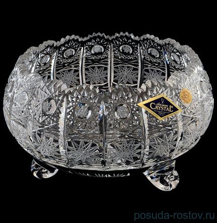 Ваза для конфет 20,5 см на 3-х ножках &quot;Хрусталь резной&quot; / 039985