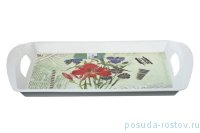 Поднос прямоугольный с ручками &quot;Лилии и ирисы&quot; / 140292