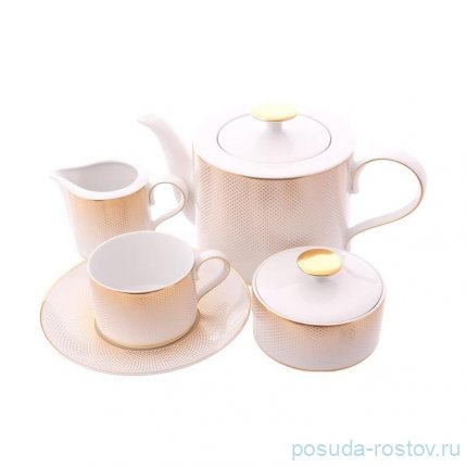 Чайный сервиз на 6 персон 15 предметов &quot;Deluxe shape /Rio white gold&quot; / 341328