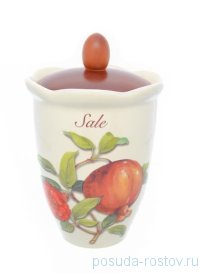 Банка для сыпучих продуктов 19 см с деревянной крышкой Соль &quot;Artigianato ceramico /Гранат&quot; / 232986
