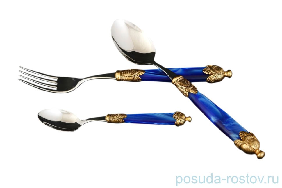 Столовые приборы 18 предметов "Siena Antique Gold /Blue Steel" / 114545