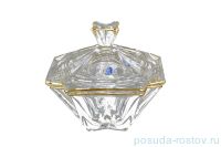 Ваза для конфет 15 см с крышкой &quot;Метрополитэн /Золотой кант&quot; / 096291
