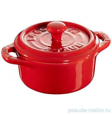 Кокот 10 см с крышкой вишнёвый &quot;STAUB&quot; / 294154