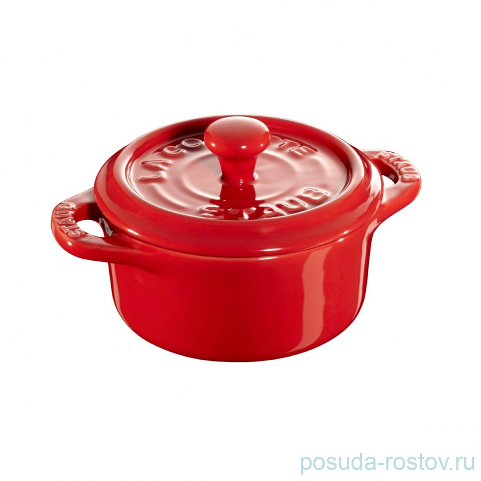 Кокот 10 см с крышкой вишнёвый "STAUB" / 294154