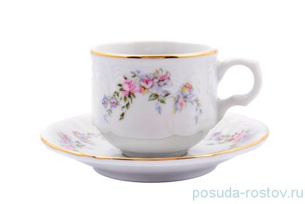 Кофейная пара 120 мл 1 шт &quot;Бернадотт /Дикая роза /золото&quot; / 244119