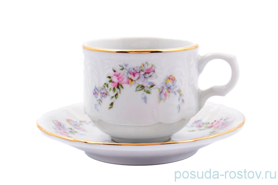 Кофейная пара 120 мл 1 шт "Бернадотт /Дикая роза /золото" / 244119